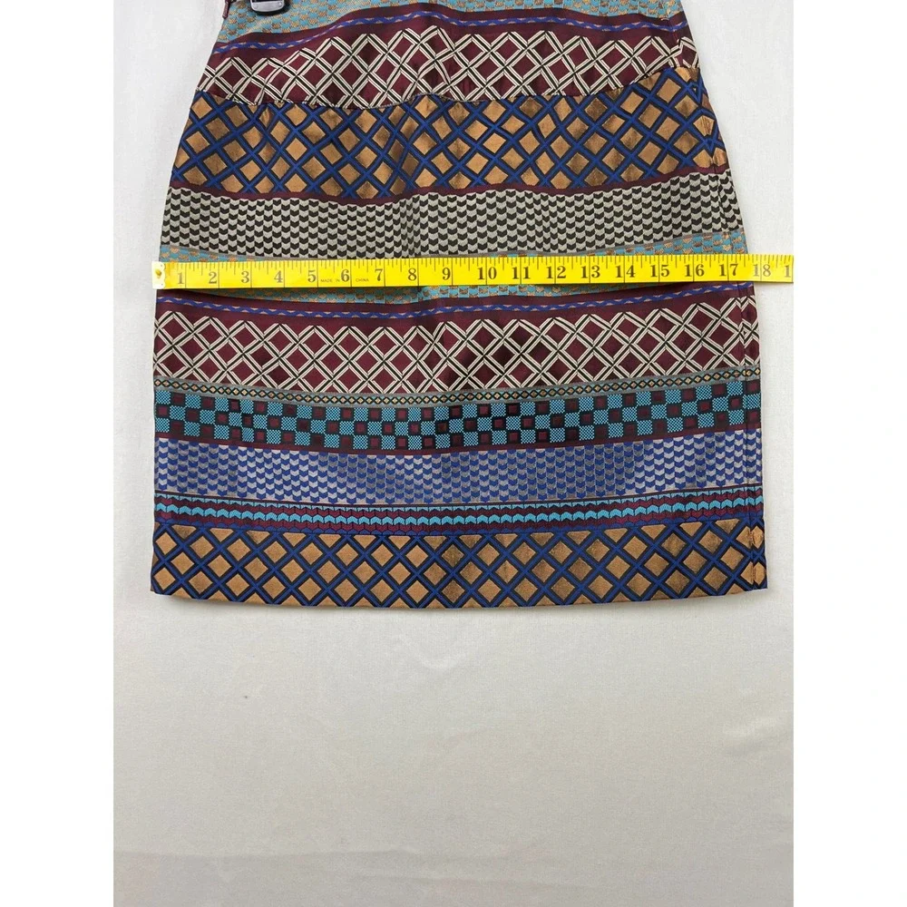 Maeve Anthropologie Skirt Women 0 Multicolor Geometric Jacquard Mini Button Side